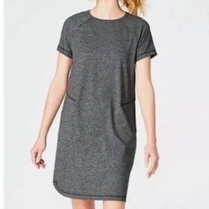 J. Jill Fit Heather Gray Out and About Shirttail Dress